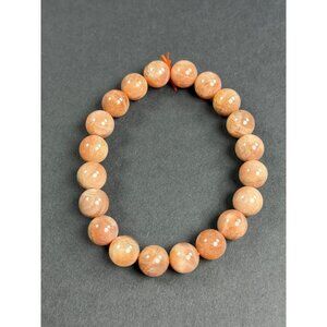 Natural Sunstone Stretch Bracelet 9mm Beads Crystal Stone Healing 6.25"